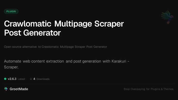 Crawlomatic Multipage Scraper Post Generator