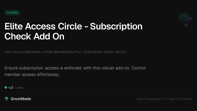 Elite Access Circle - Subscription Check Add On