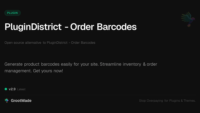 PluginDistrict - Order Barcodes