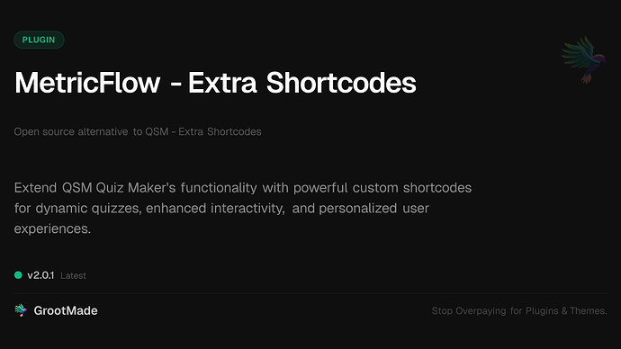 MetricFlow - Extra Shortcodes