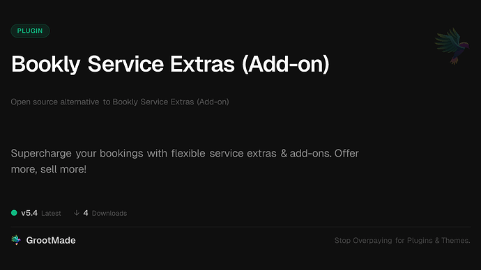 Bookly Service Extras (Add-on)