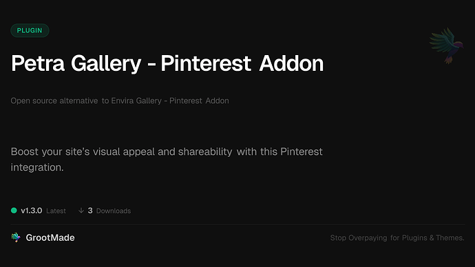 Petra Gallery - Pinterest Addon