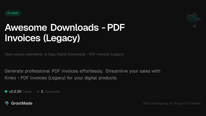 Awesome Downloads - PDF Invoices (Legacy)
