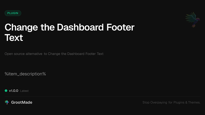 Change the Dashboard Footer Text