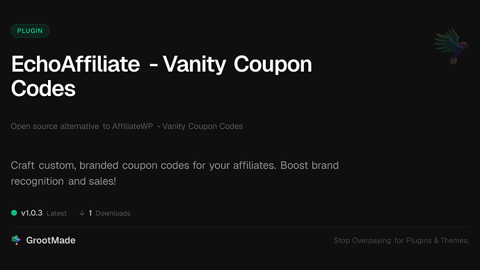 EchoAffiliate - Vanity Coupon Codes
