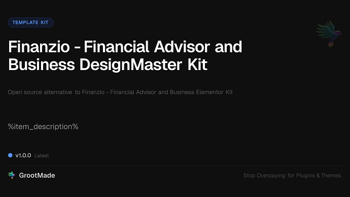 Finanzio - Financial Advisor and Business DesignMaster Kit