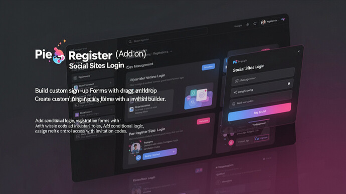 Pie Register (Add on) - Social Sites Login