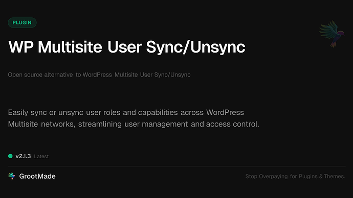 WP Multisite User Sync/Unsync