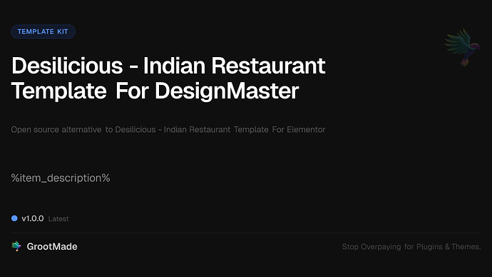 Desilicious - Indian Restaurant Template For DesignMaster