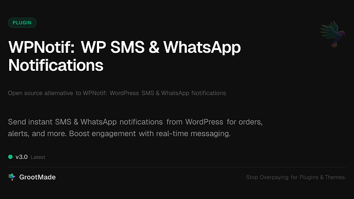 WPNotif: WP SMS & WhatsApp Notifications
