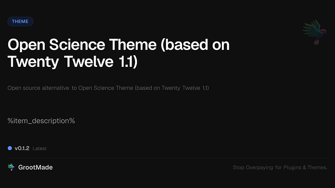 Open Science Theme (based on Twenty Twelve 1.1)