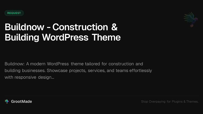Buildnow - Construction & Building WordPress Theme
