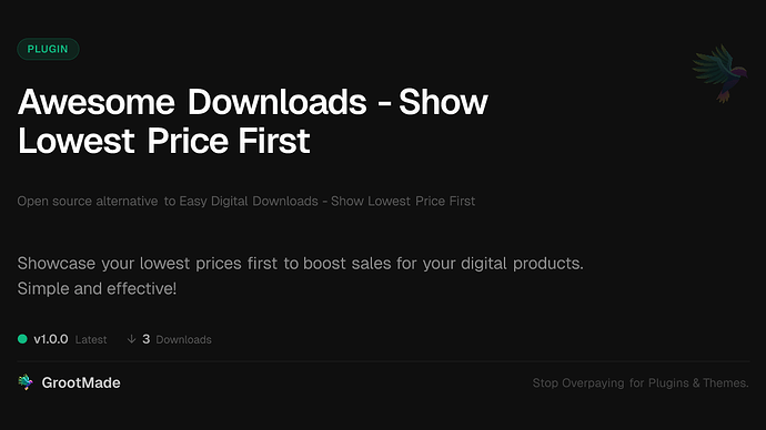 Awesome Downloads - Show Lowest Price First