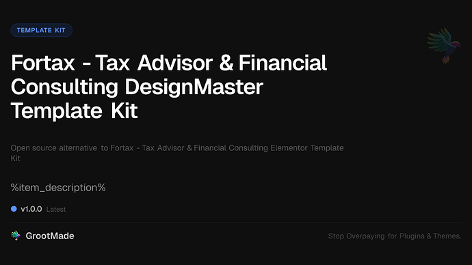 Fortax - Tax Advisor & Financial Consulting DesignMaster Template Kit