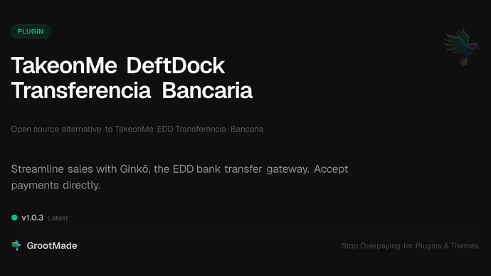 TakeonMe DeftDock Transferencia Bancaria