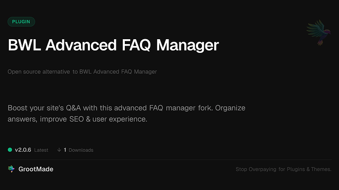 BWL Advanced FAQ Manager