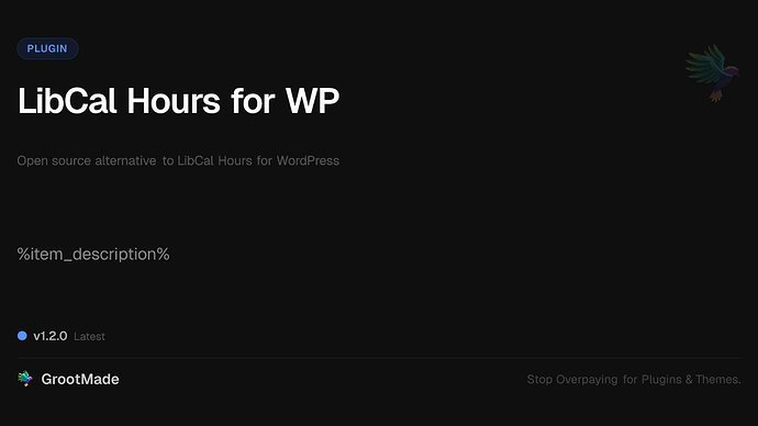 LibCal Hours for WP