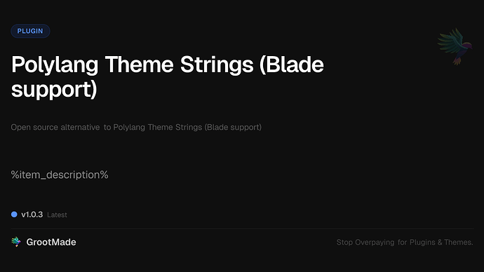 Polylang Theme Strings (Blade support)