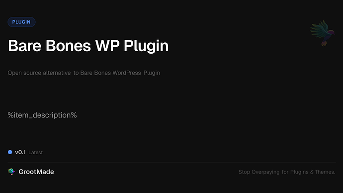 Bare Bones WP Plugin