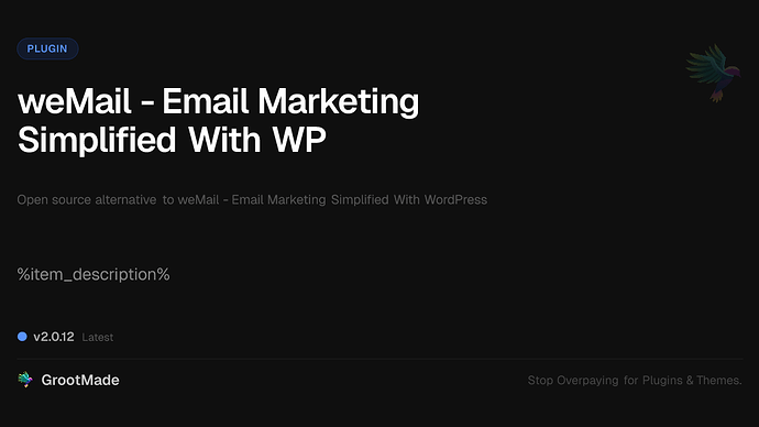 weMail - Email Marketing Simplified With WP