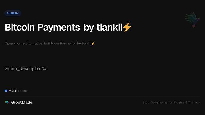 Bitcoin Payments by tiankii⚡️