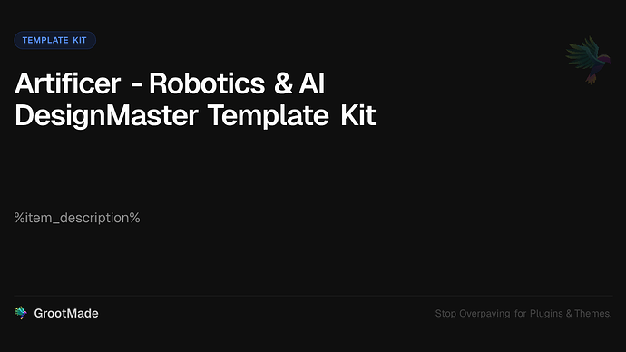 Artificer - Robotics & AI DesignMaster Template Kit