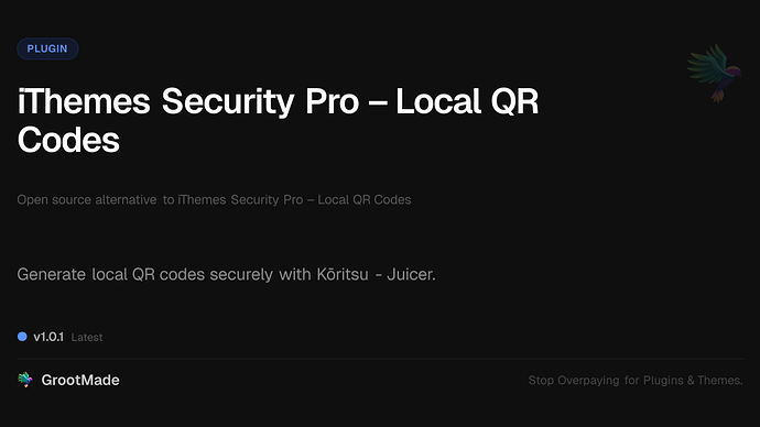 iThemes Security Pro – Local QR Codes
