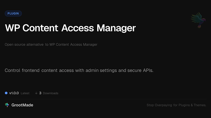 WP Content Access Manager