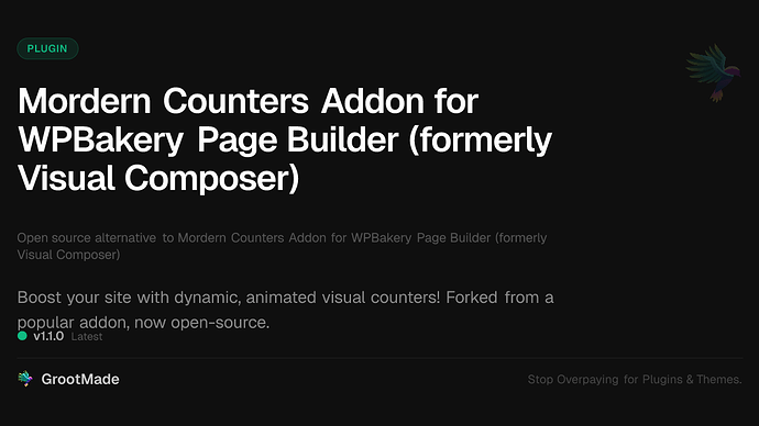 Mordern Counters Addon for WPBakery Page Builder (formerly Visual Composer)