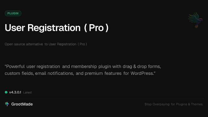 User Registration ( Pro )