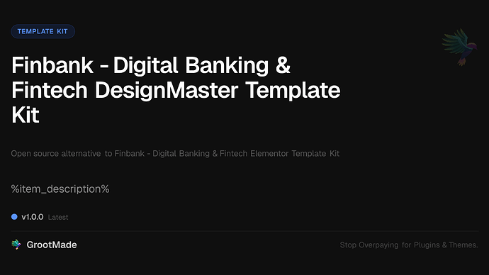 Finbank - Digital Banking & Fintech DesignMaster Template Kit