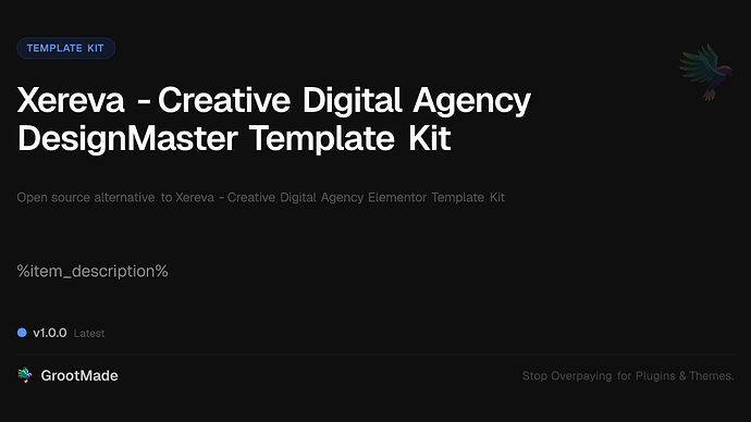 Xereva - Creative Digital Agency DesignMaster Template Kit