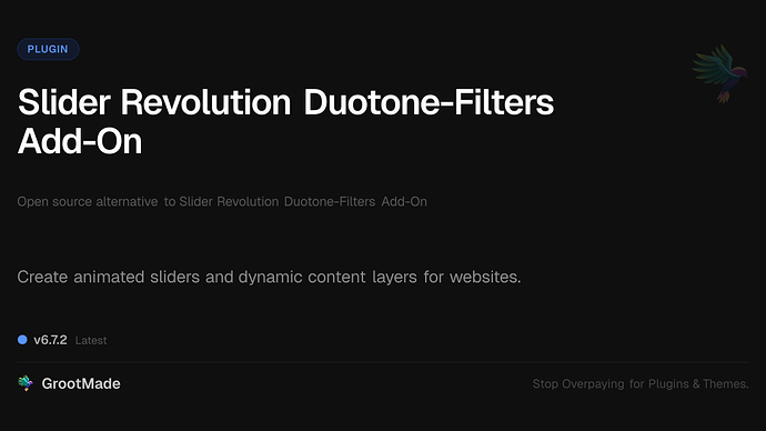 Slider Revolution Duotone-Filters Add-On
