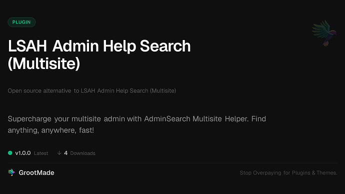 LSAH Admin Help Search (Multisite)
