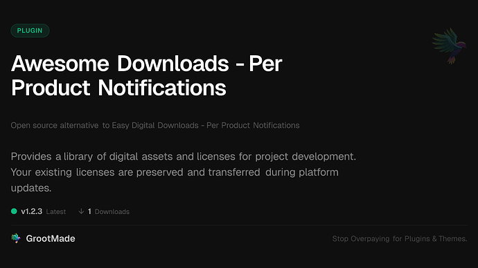 Awesome Downloads - Per Product Notifications