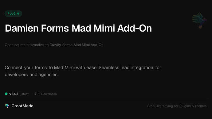 Damien Forms Mad Mimi Add-On
