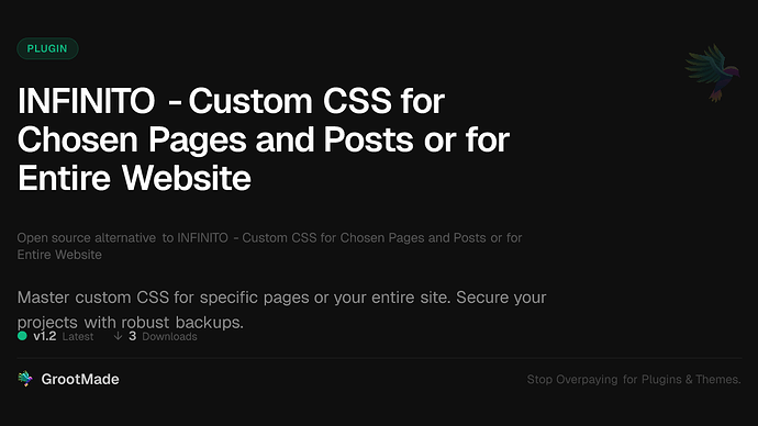 INFINITO - Custom CSS for Chosen Pages and Posts or for Entire Website