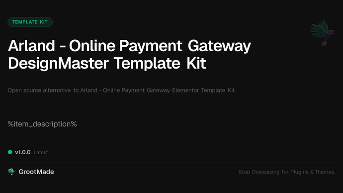 Arland - Online Payment Gateway DesignMaster Template Kit