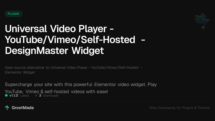 OmniStream Hub - YouTube/Vimeo/Self-Hosted - DesignMaster Widget