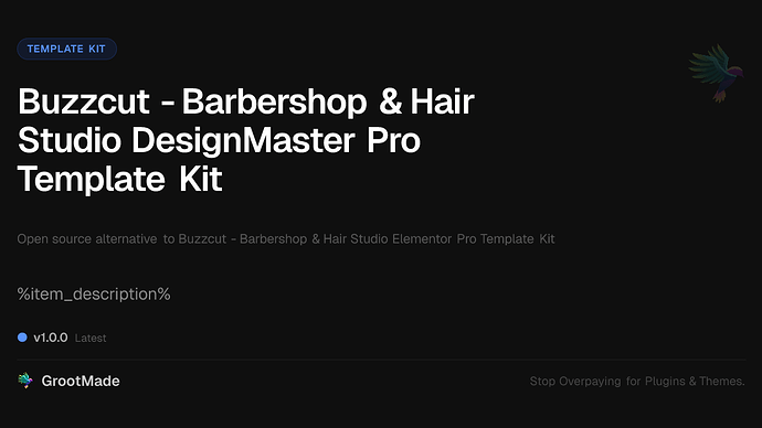 Buzzcut - Barbershop & Hair Studio DesignMaster Pro Template Kit