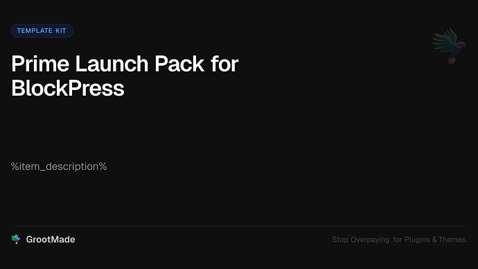Prime Launch Pack for BlockPress