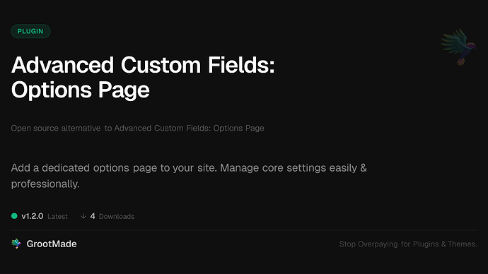 Advanced Custom Fields: Options Page