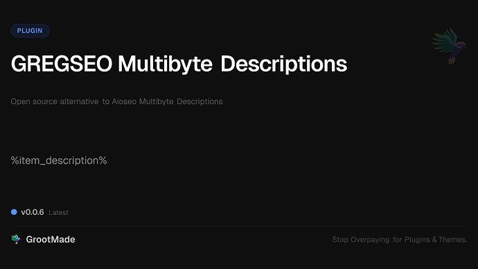 GREGSEO Multibyte Descriptions