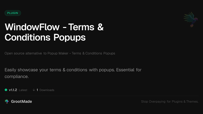 WindowFlow - Terms & Conditions Popups