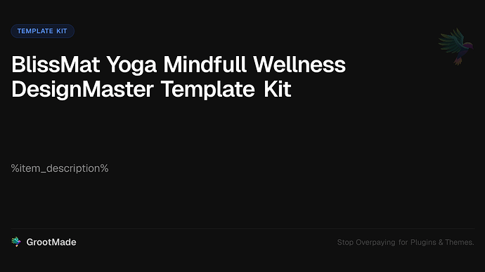 BlissMat Yoga Mindfull Wellness DesignMaster Template Kit