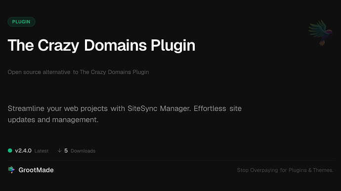 The Crazy Domains Plugin