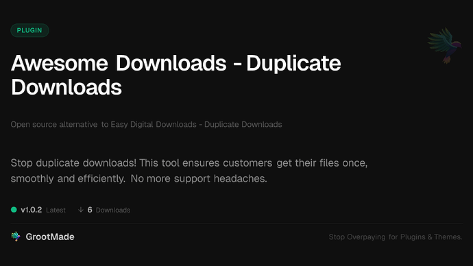 Awesome Downloads - Duplicate Downloads