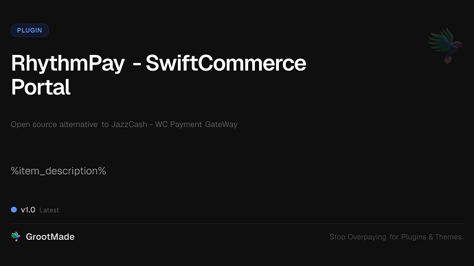 RhythmPay - SwiftCommerce Portal