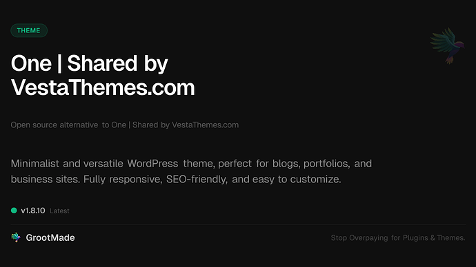 One | Shared by VestaThemes.com