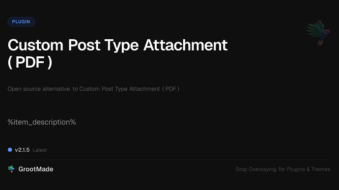 Custom Post Type Attachment ( PDF )